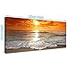 Cheap Canvas Pictures of a Tropical Beach Sunset for your Bedroom -...