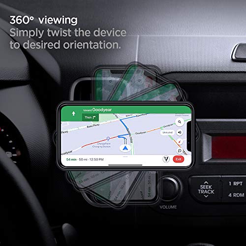 Spigen Quad Air Vent Magnetic Car Mount [2 Pack] Matte Finish Phone Cradle Holder With 4 Metal Plates - Black #TOP3
