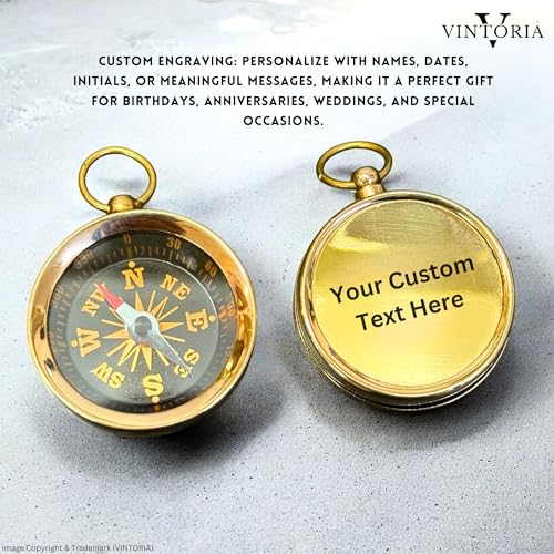 Brújula Mini de Latón 35mm Personalizada miniatura 3