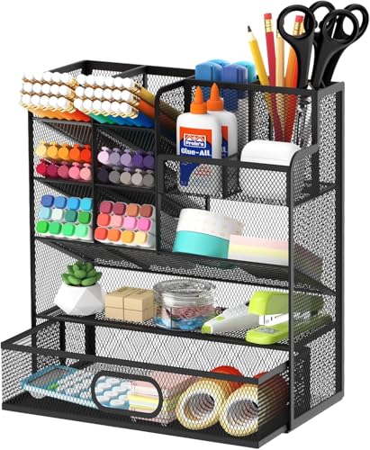 ReePlan Pen Organizer for Desk - Multi-Functional Pencil Holder with Drawer Desk Organizers, Large...