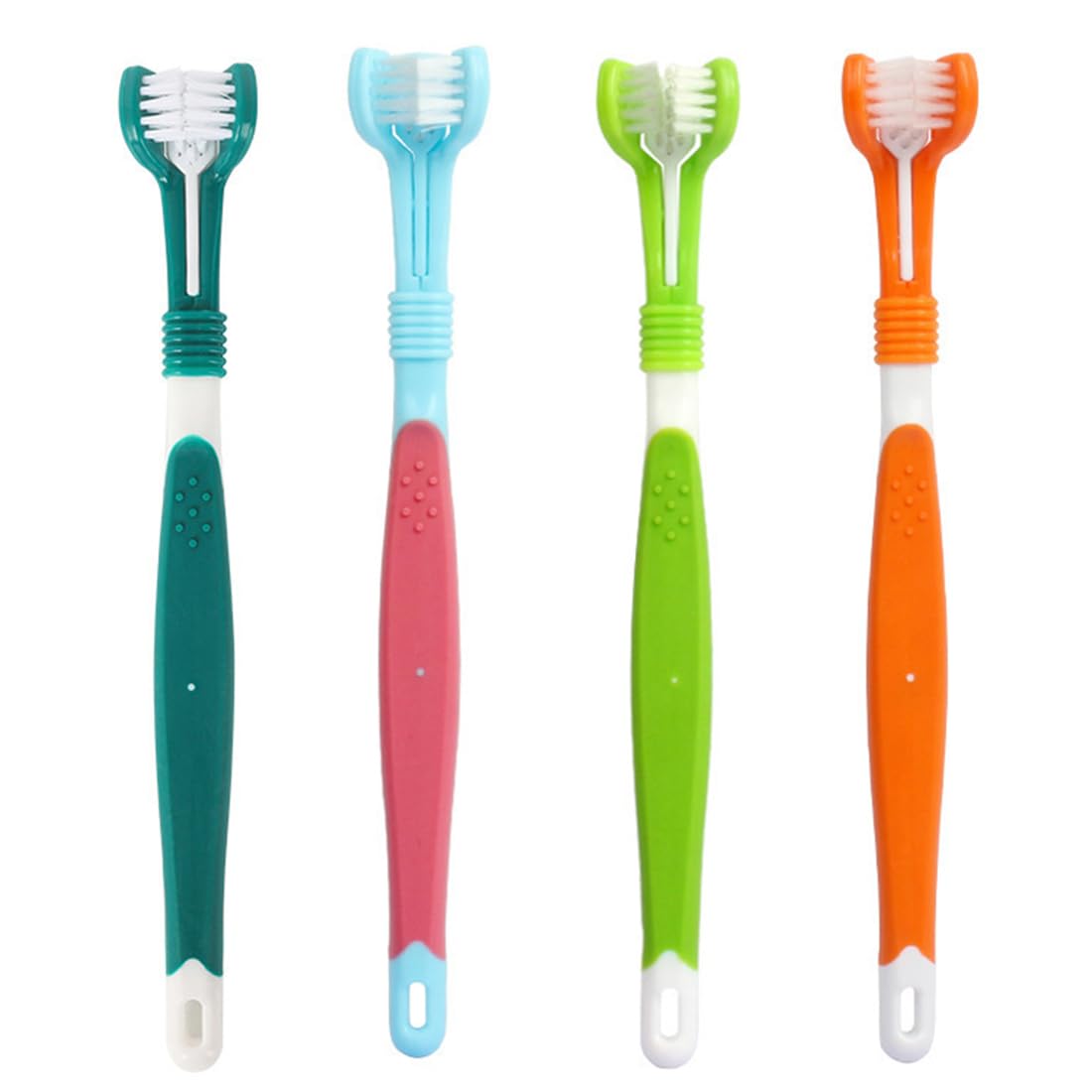 ZCSOWE 4 Piezas Cepillo de Dientes para Perros,Juego de Cepillos de Dientes para Mascotas,Cepillo de Limpieza de Gato Cuidado Dental para Limpieza de Dientes de Mascotas cómoda Desde Todos los