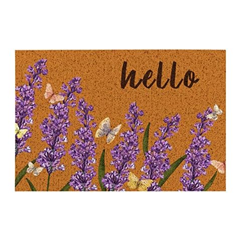 PRILER Felpudo de bienvenida morado resistente Cover