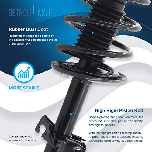 Image of Detroit Axle - Front Struts for 2007-2012 Nissan Sentra [Base, S, SL, SR] Complete 2 Struts with Coil Springs 2008 2009 2010 2011 Replacement Suspension Quick Install Ready Strut Shock Assembly