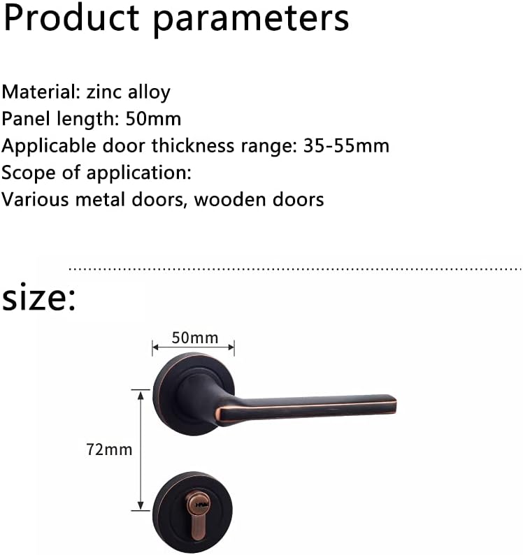 Double Keyed Square Deadbolt Door Knob Lever Set - Solid Steel Entry Handle with Matte Black Finish for Home Security(ModelC)