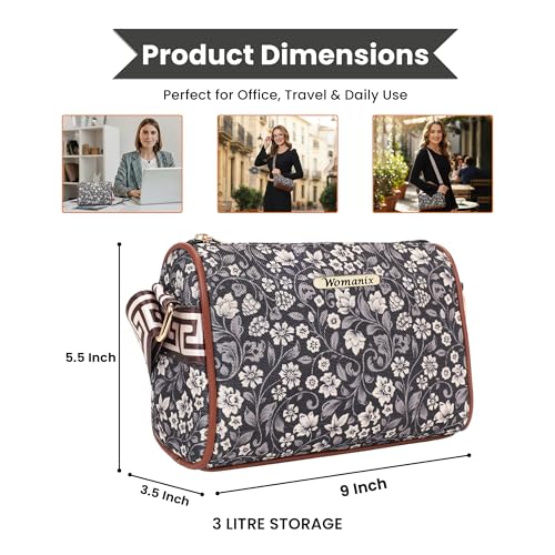 Image of Womanix Crossbody Sling Bag for daily use, shoulder sling Bag with Ajustable Strap, Small Trendy Sling Crossbody Bag, party sling, casual, travell
