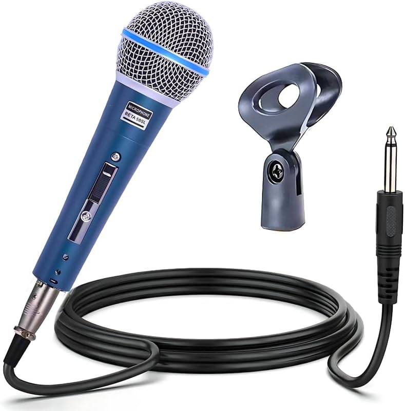Drumstone 𝟭𝟱 𝗬𝗘𝗔𝗥𝗦 𝗪𝗔𝗥𝗥𝗔𝗡𝗧𝗬 Professional Dynamic Vocal Microphone with Clip Mount, Multi-Purpose Mic, Singing Mic for Studio, Voice Recording Karaoke Mic