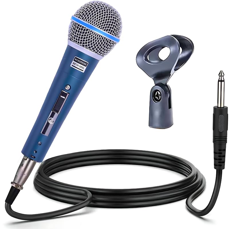 Drumstone 𝟭𝟱 𝗬𝗘𝗔𝗥𝗦 𝗪𝗔𝗥𝗥𝗔𝗡𝗧𝗬 Professional Dynamic Vocal Microphone with Clip Mount, Multi-Purpose Mic, Singing Mic for Studio, Voice Recording Karaoke Mic