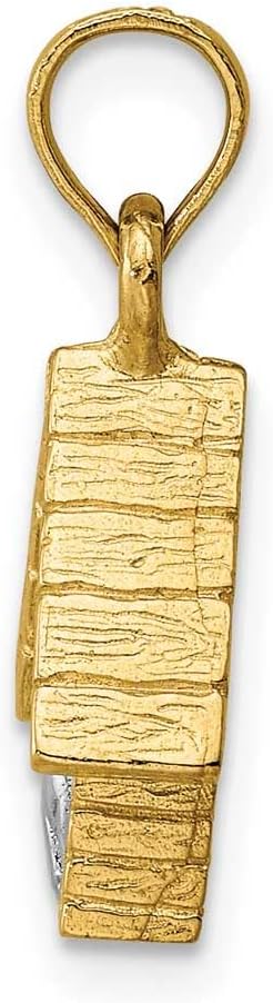 14k Two-tone 3-D Dog Inside Dog House Charm K9303