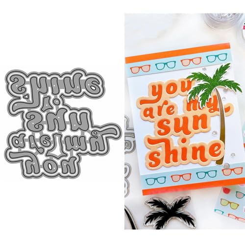 You are My Sun Shine Die Cuts for Card Making, English Word Metal Cutting Dies for Paper Scrapbooking, DIY Stencils for Album Party Wedding Festivals Decoration