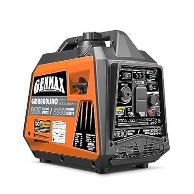 GENMAX Portable Generator, 2800W ultra-quiet gas engine,with CO Sensor and Parallel Capability, Ideal for camping outdoor Home backup power.EPA &CARB Compliant (GM2800iSAC)