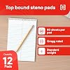 Staples TRU RED Steno Notepads, 6 x 9, Gregg Ruled, 80 Sheets, Top Wirebound, 12-Pack