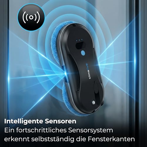 Fensterputzroboter mit Sprühfunktion, 3300Pa WiFi App-Steuerung & Fernbedienung, Fenstersauger Elektrischer Fensterreiniger, Glasreiniger Fensterroboter für Fenster, Spiegel & Duschen, inkl. 10 Pads