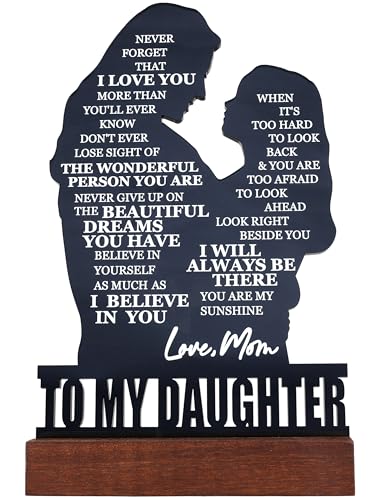 Mother Daughter Acrylic Plaque - Heartfelt Gift from Mom to Daughter - Inspirational Desk Decor with...