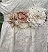 Oyabridal Flower Maternity Sash Belt Pregnancy Sash Belt Baby Shower Baptism Sash Belts for Materntiy Dresses (Champagne)