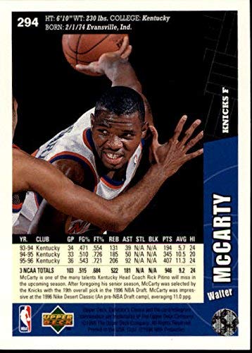 Amazon.com: 1996-97 Collector's Choice #294 Walter McCarty RC NBA