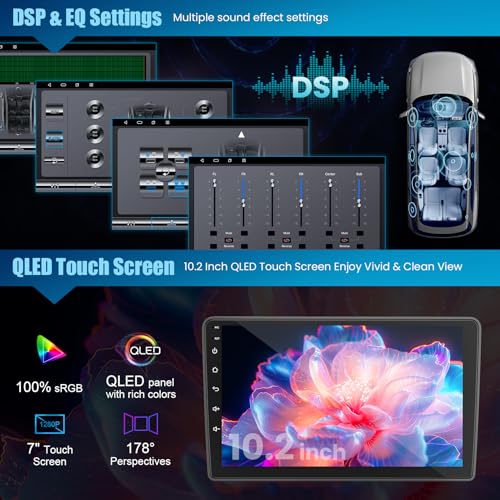 Radio Android 10.2" para Dodge Ram y Jeep Wrangler miniatura 6
