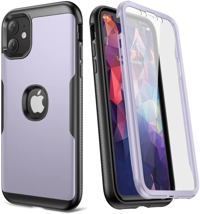 YOUMAKER Metallic Designed for iPhone 11 Case, Full Body Rugged with Built-in Screen Protector Heavy Duty Protection Slim Fit Shockproof Cover for iPhone 11 Case 6.1 Inch-Black
