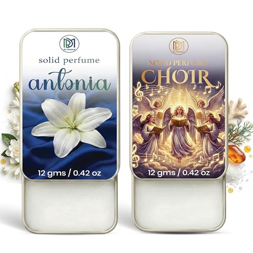 Image of Dr.Mashur Solid Perfume |Antonia&Choir Alcohol Free Wax Perfume Balm, Long Lasting | Pocket Tin 12g, Pack Of 2| Non Greasy Smooth Glide, Travel Friendly Men And Women