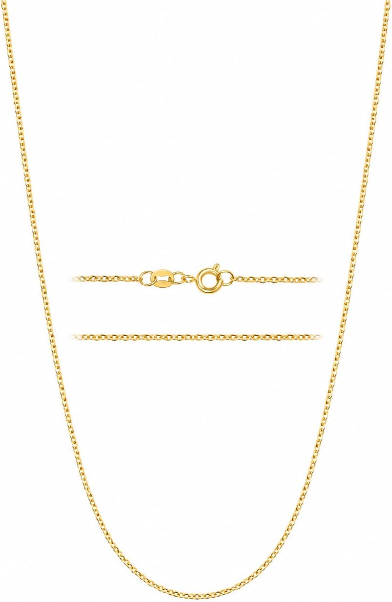 Dainty Gold Cable Chain Necklace Women 24K Plated Stainless Steel