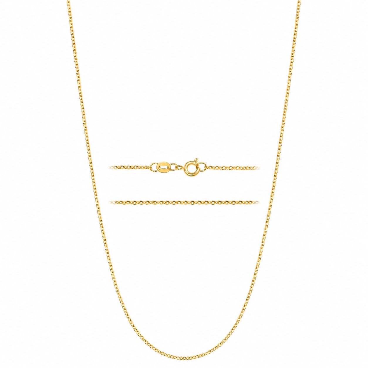 MAJU Designers collar de cadena de eslabones de oro de 24 K sobre acero inoxidable de 1,5 mm de grosor, 14 a 30 pulgadas