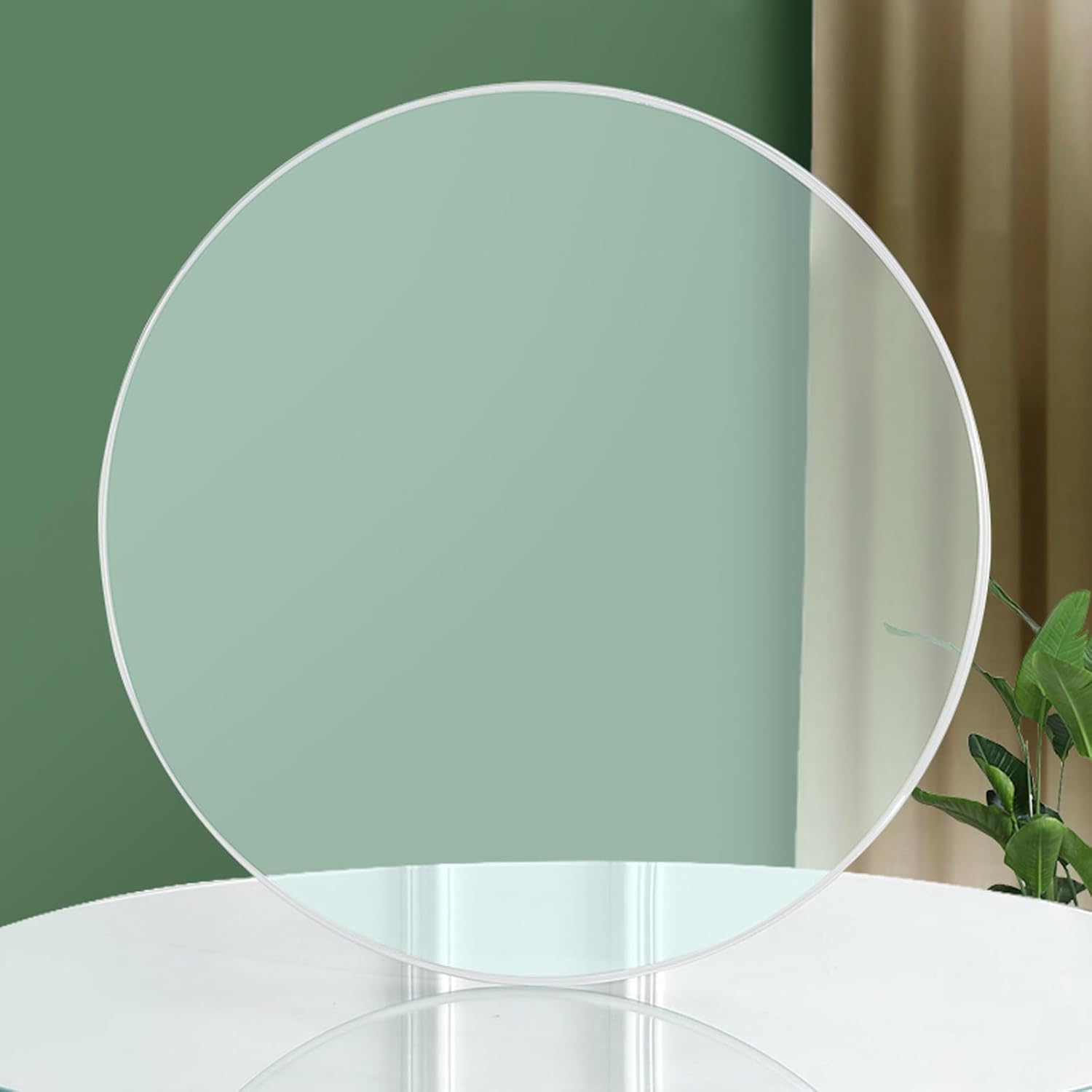 Round Clear Tempered Glass, Thick Glass Surface, with Pencil Polished Edge, for Furniture Protection Patio Dining Coffee End Tables. 42CM,58CM,80CM(38CM(15IN))
