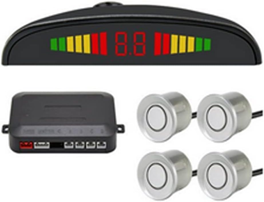 BOROCO Einparkhilfe Mit 4 Sensoren - 12V Rückfahrwarner Mit Akustischem Alarm