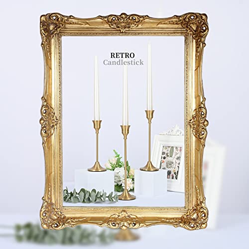 Candlestick Holders Taper Candle Holders Set Of 6 Brass Gold Candlestick Holders Vintage Modern Candle Holder Decorative For Home Wedding Table Mantel Party Anniversary Housewarming Gift #TOP5