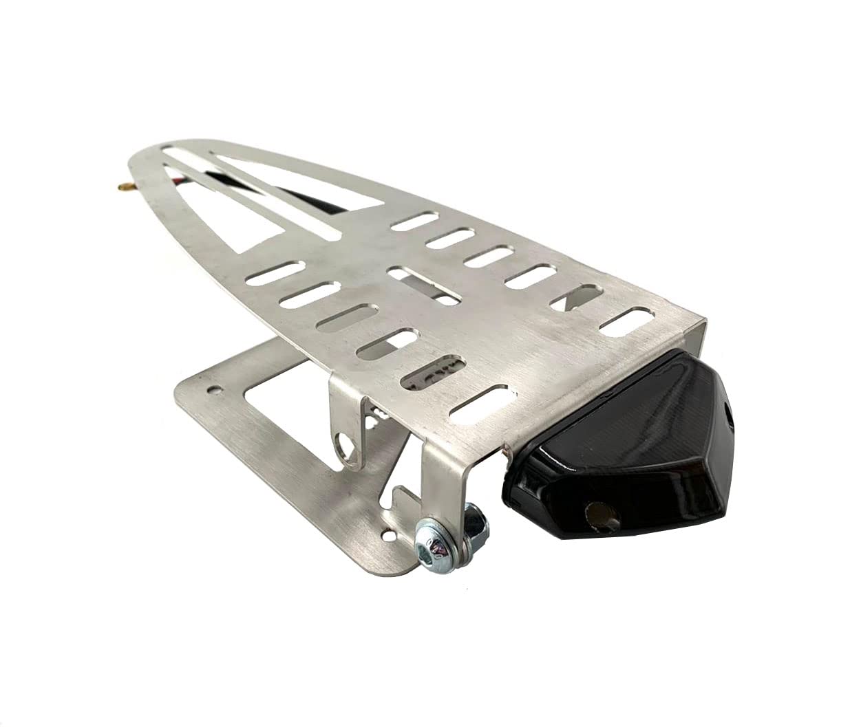 Portatarga Universale Pieghevole Adattabile su qualsiasi 50 CC Fantic Beta HM Valenti Honda Moto Enduro Motard con Faretto Led Nero