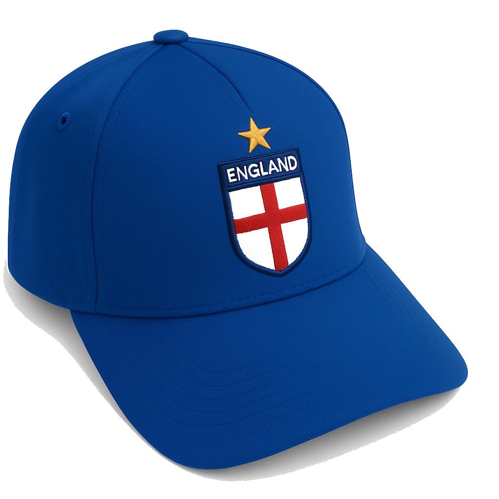 Adults England Football Baseball Cap Embroidered (Royal Blue) (One Size)