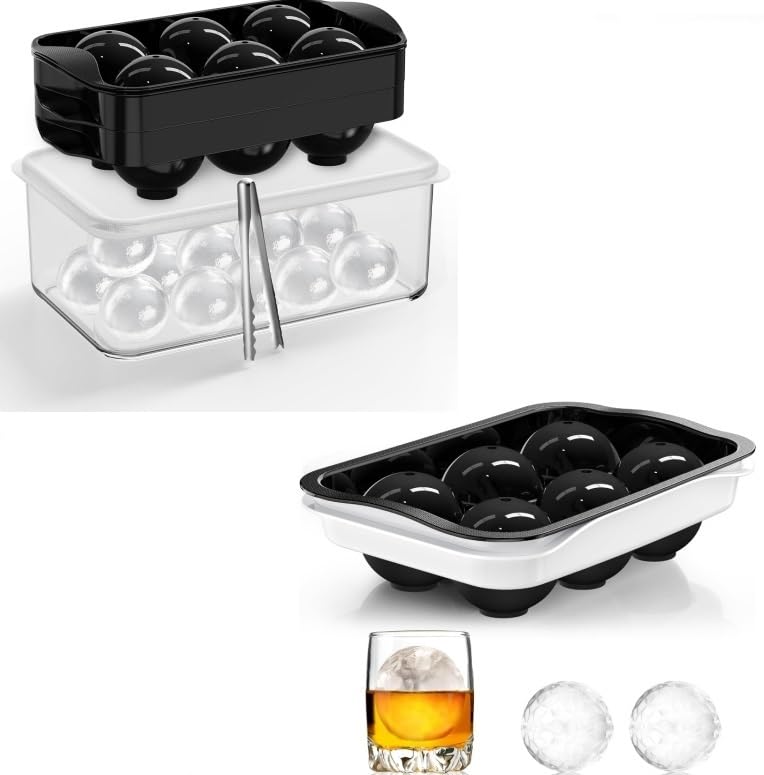 Molde para bolas y cubos de hielo redondos 2 piezas miniatura 1
