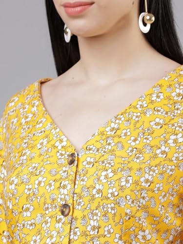 Image of rytras Women's Floral Printed Rayon Regular Fit Top