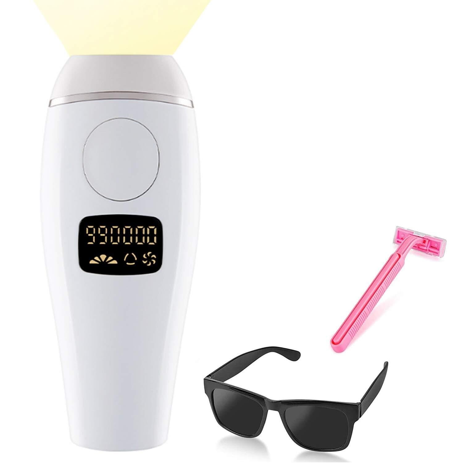 Système d'épilation permanente 99 000 flashs Appareil professionnel indolore for l'épilation du visage et corps Traitement des poils for tout le Utilisation à domicile Doublez la