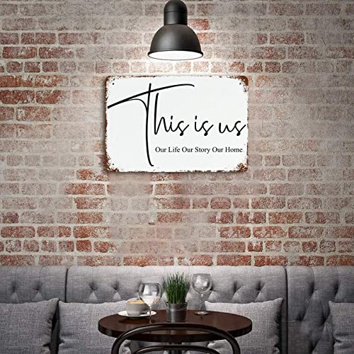 Panneau en métal This Is Us plaque murale de motivation 30x45 cm