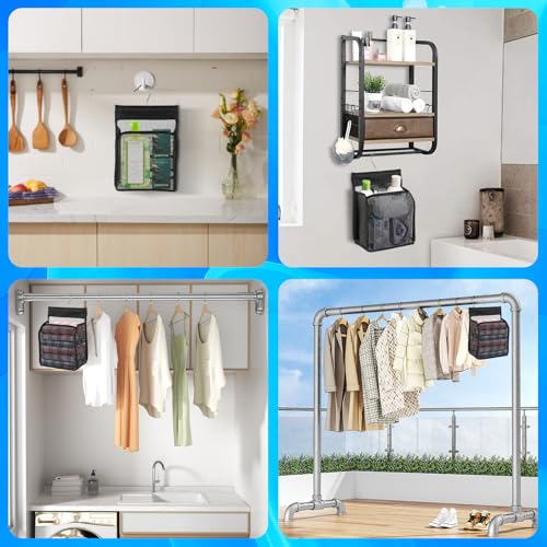 Hanging Bag for Washing Line with Hanger, Easy Hanging Hook for Peg Storage, Reusable Clothes Pegs Bag for Home and Garden - Image 6