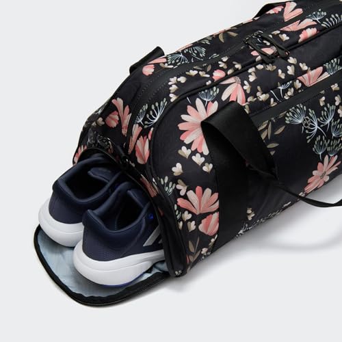 Pander 28L Large Gym Duffle Bag with Shoe Compartment, Fit for Travel, Weekend, Sports, Workout, Overnight.(Black Floral)4