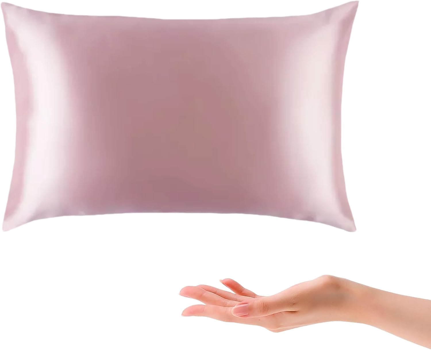 100% 22 Momme Mulberry Silk Small Pillow 10"x 13" Made in USA, Organic Cotton Fill, Travel Size Mini Nap Pillow with Silk Pillow Case, Soft Tiny Little Pillow, Hypoallergenic (Pink)