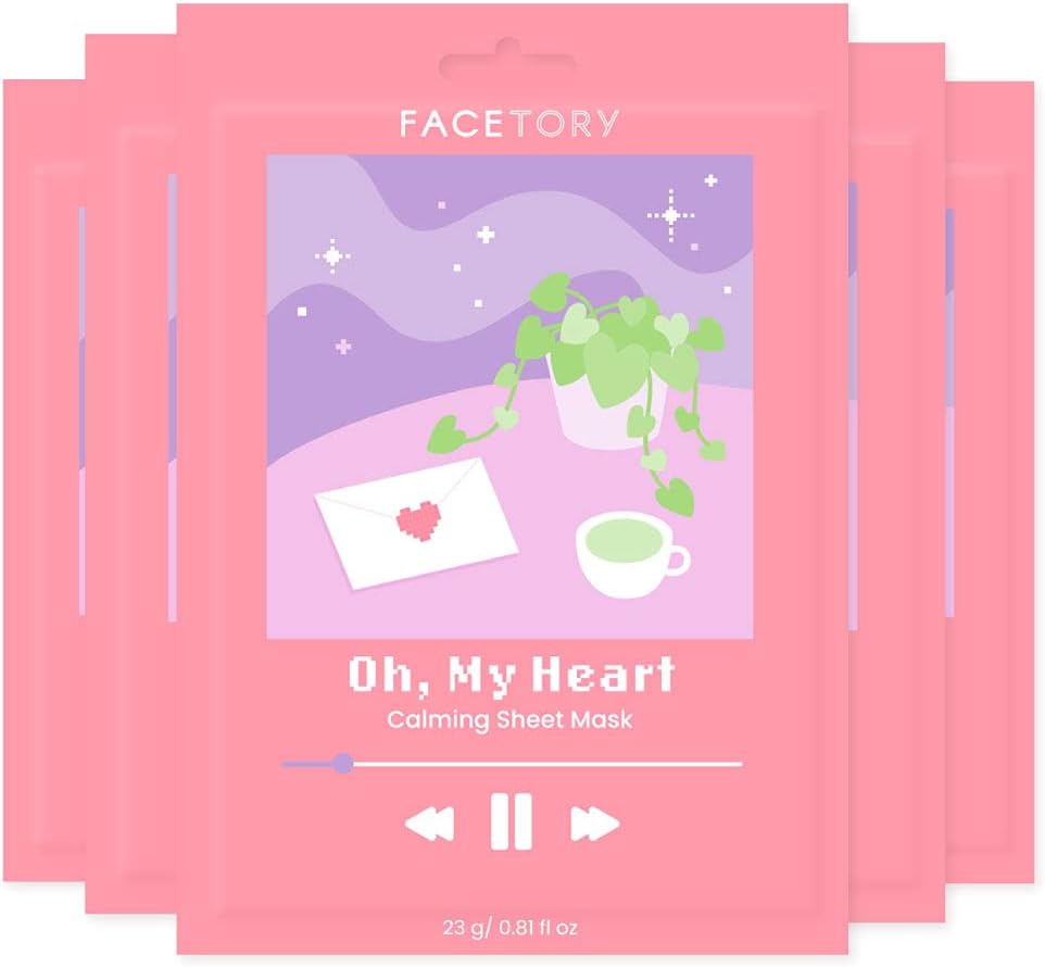 FaceTory Oh My Heart Calming / Soothing Sheet Mask (Pack of 5)