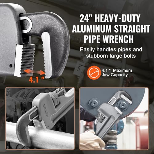 Vevor 24 INCH PIPE WRENCH Wrench, 24 Inch Aluminum Straight Pipe Wrench thumb #4