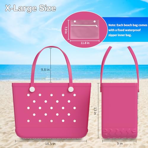 Extra Large Rubber Tote Bag & Beach Bag - Waterproof, Sandproof, Machine Washable - Perfect for Pool, Vacation, Summer 20252