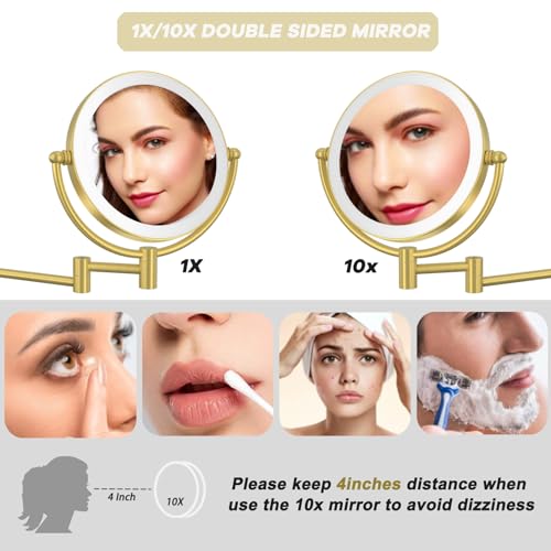 Espejo Maquillaje Pared LED Recargable 8 Pulg miniatura 3