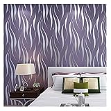 Primst 20.86' X 374' 3D Wave Stripe Wallpaper, Not Peel and Stick, Modern Non-Woven DIY Wallpaper Wall Murals Wall Stickers Decorate Furniture Bedroom Living Room (Purple)