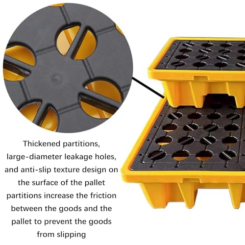 Plateforme de rétention modulaire pour palettes, entrepôts et usines, idéale pour les garages et les espaces de stockage industriels. Plateau étanche et résistant, conçu pour les déversement