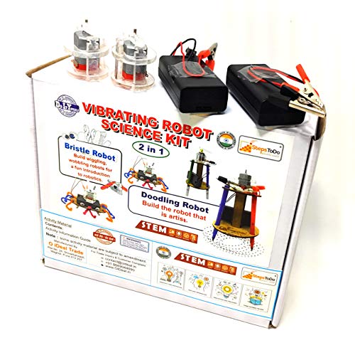 Image of Vibrating Robot Making Kit. Make Doodling Robot and Bristlebot. Two in One Robotic Kit. Make Two Type of Robots