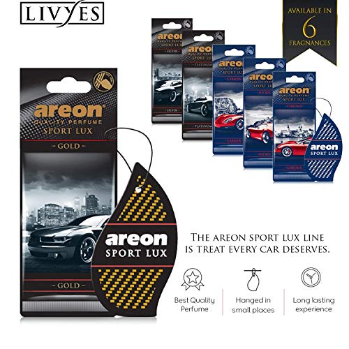 Image of AREON SL02 Sport LUX Cardboard Air Freshener, Silver, 12 Pack