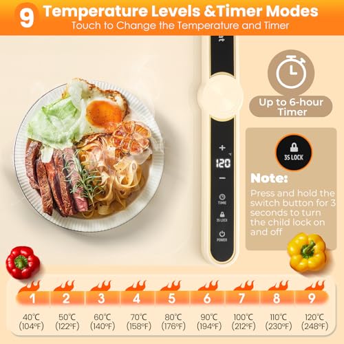Chauffe Plat Électrique Pliable idéal pour garder les repas chauds des fêtes