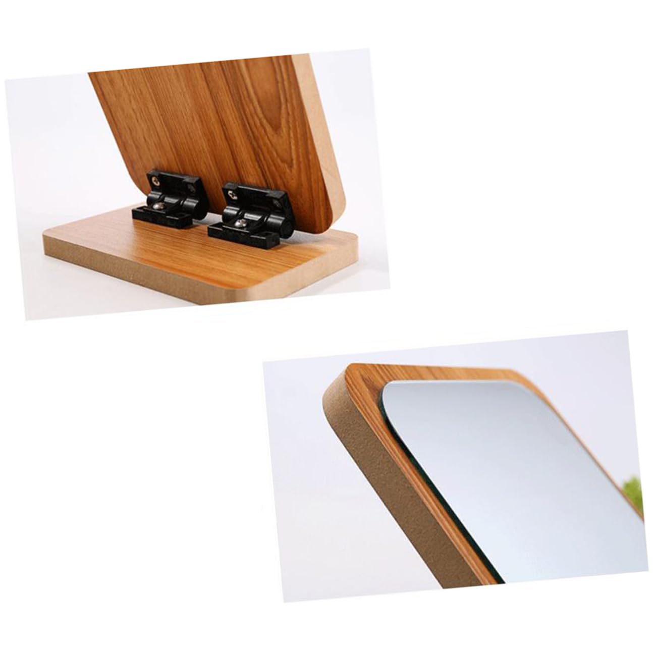 Miroir de maquillage bois grand modèle pliable table et bureau