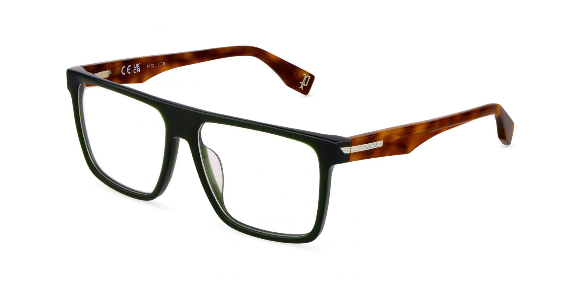 Police, okulary VPLU57, kolor: SHINY OPAL GREEN, 57/15/145, (Male)