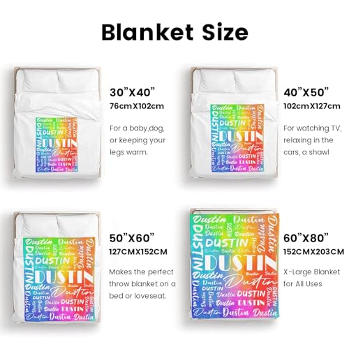 Name Blanket Personalized Name Blanket Customized Blanket with Name Text for Adult Kid Birthday Christmas Mothers Fathers Valentines Day Gift
