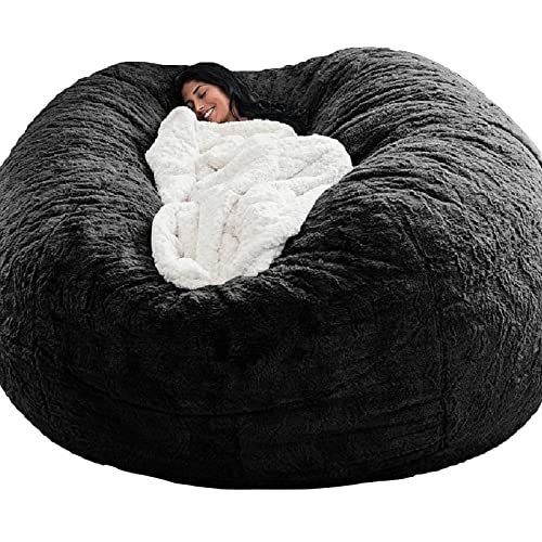 Pealihuy Pouf Géant pour Chaise Longue Adulte Pouf De Rangement Canapé Pouf Lavable Ultra Doux (sans Remplissage),6 FT