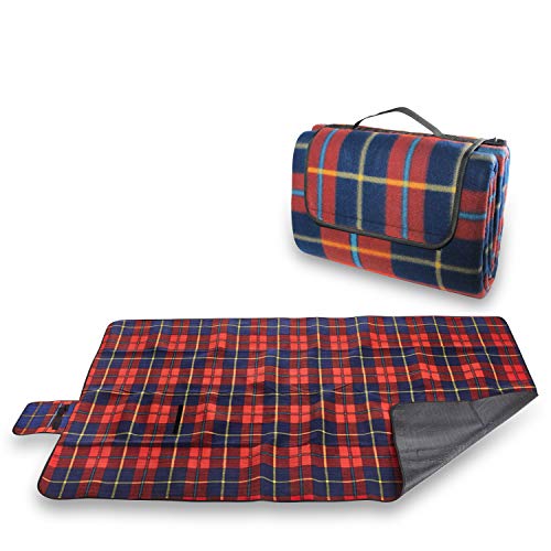 Extra Large Picnic Blanket & Outdoor Beach Blanket - Red 60 x 80 Inches